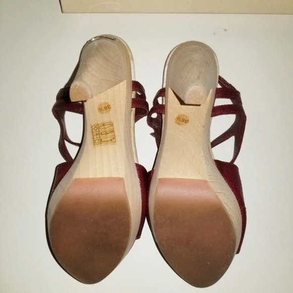 Burberry 36.5 Criss-cross Leather Platform‎ Sandals Made In Italy - Picture 8 of 15